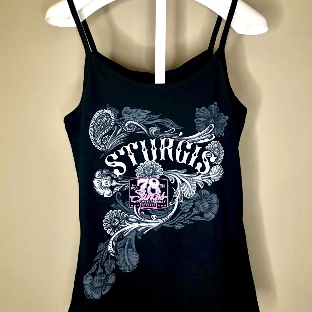 Sturgis Motorcycle Rally H-D Tank Top, in Black Pink White Graphics, 2xl NWT